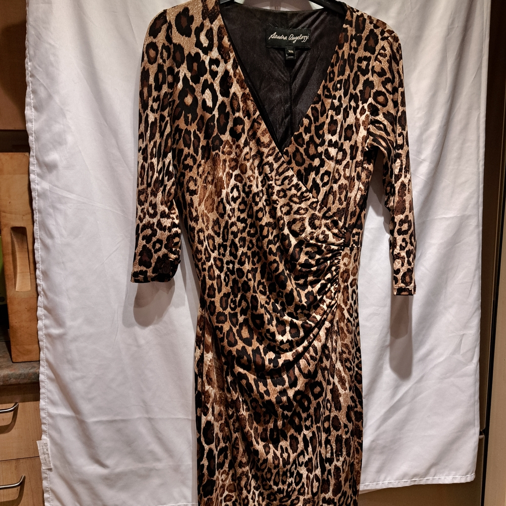 Jessica Howard Animal Print Long Sleeve Dress